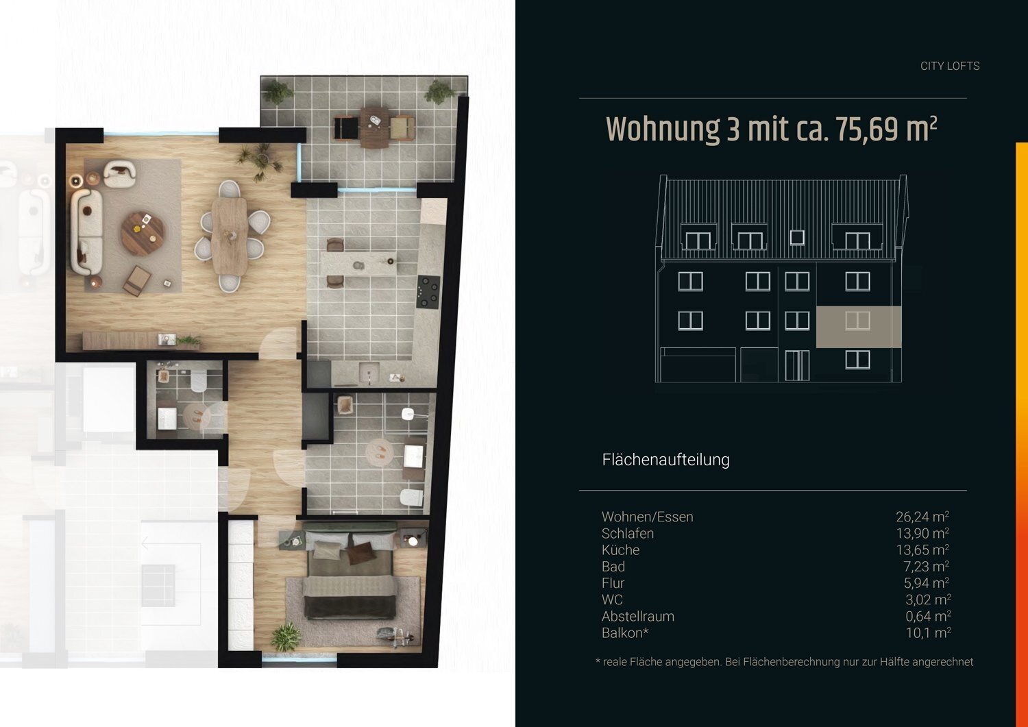 Grundriss Wohnung 1 OG rechts Grundriss Wohnung 1 OG rechts